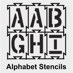 4 Way Lock Alphabet Stencil Sets