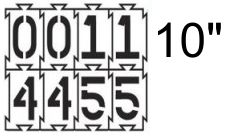 4-Way-Lock Stencil 0-9 Numbers - 10"