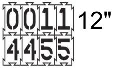 4-Way-Lock Stencil 0-9 Numbers - 12"