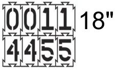 4-Way-Lock Stencil 0-9 Numbers - 18"