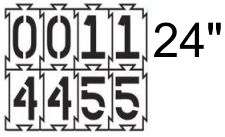 4-Way-Lock Stencil 0-9 Numbers - 24"