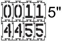 4-Way-Lock Stencil 0-9 Numbers - 5"