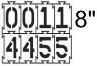 4-Way-Lock Stencil 0-9 Numbers - 8"