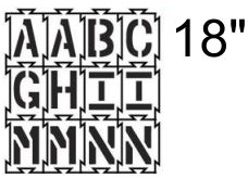 4-Way-Lock Stencil A-Z Alphabet - 18"