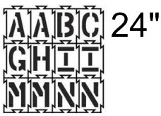 4-Way-Lock Stencil A-Z Alphabet - 24"