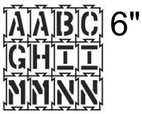 4-Way-Lock Stencil A-Z Alphabet - 6"