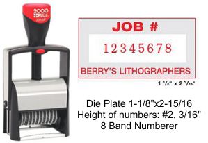 2000 Plus 2008 Self-Inking Metal Frame 8 Band Numberer