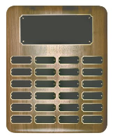 walnut Finish Completed Perpetual Plaque